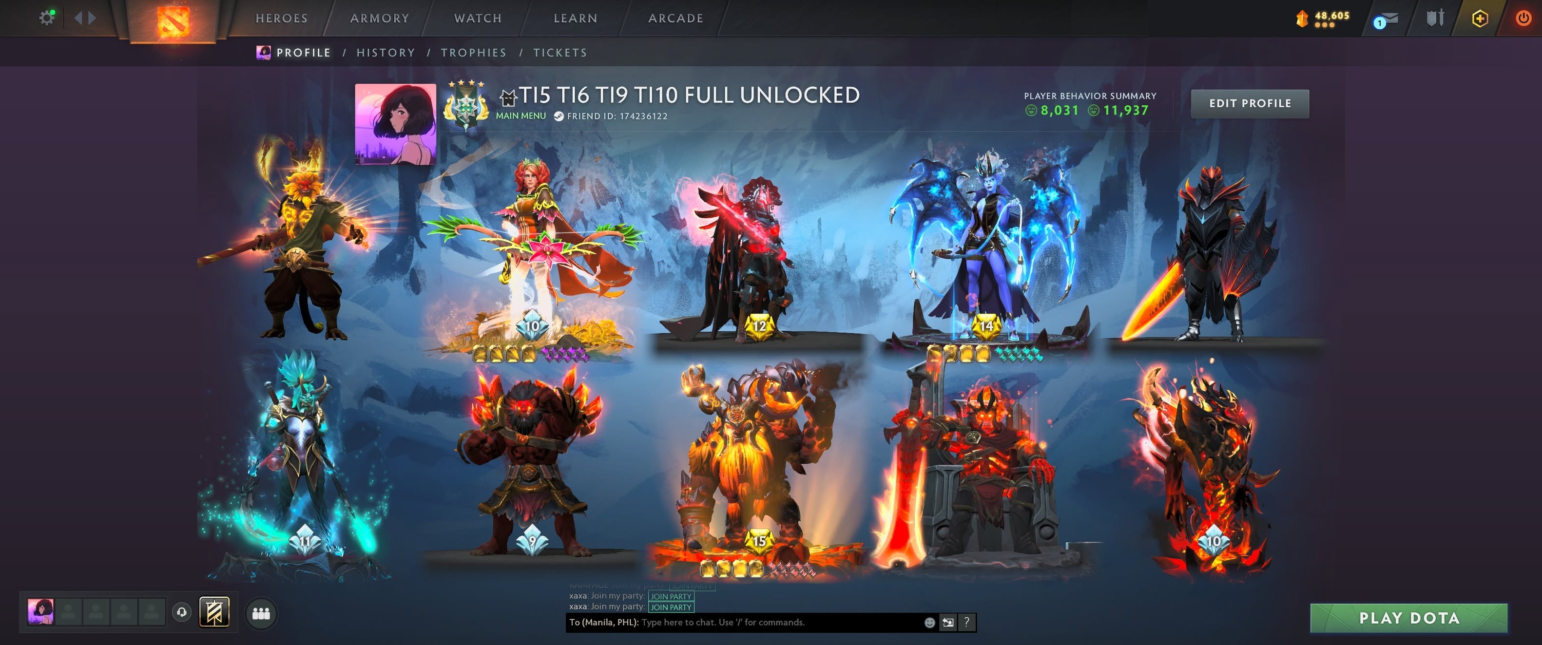 [PREMIUM] Full Unlocked TI5, TI6, TI9, TI10 Battle Pass