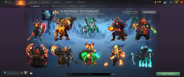 [COLLECTOR] TI8 Roshan 2018 + TI9 Battle Pass Account